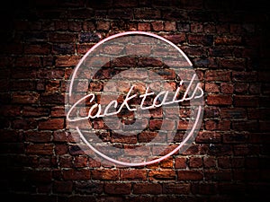 Pink Neon Cocktails Sign