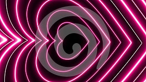 Pink neon heart animation