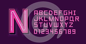 Pink Neon Light Alphabet Font
