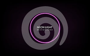 Pink Neon Light Circle Frame On The Background Vector Illustration