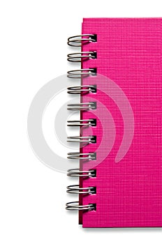 Pink notebook isolated