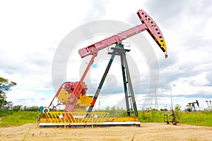 Pink Oil pump oil rig energy industrial machine