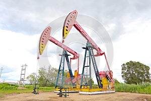 Pink Oil pump oil rig energy industrial machine