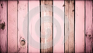 Pink old best wood wall background, rustic wooden surface with copy space, top view