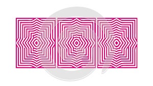 Pink Optical Illusion Geometric Pattern, vector design Generative AI