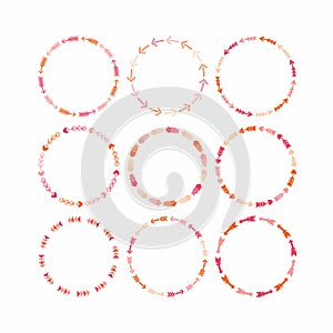 Pink and orange circle design elements for framework and banners - Set 2