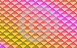 Pink, orange and golden metallic triangles in an abstract background.