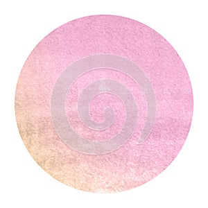 Pink and orange hand drawn watercolor circular frame background texture with stains