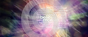 Ask believe receive word tag cloud photo