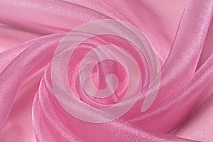 Pink organza fabric texture background