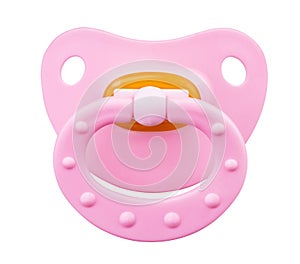 Pink orthodontic pacifier