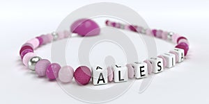 A pink pacifier chain for girls with name Alesia