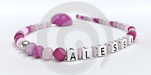 A pink pacifier chain for girls with name Alessa