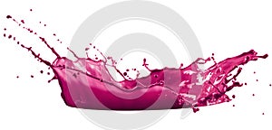 Pink paint splash isolated on white background