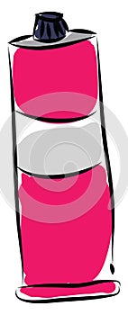 Pink paint tube with white label vector illustration