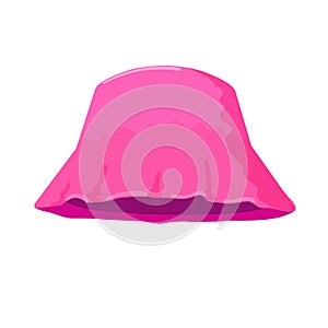 Pink panama, headwear. Kalush, symbol of Ukraine, Ukrainian fashion. Sun hat isolated icon. Vector illustration.