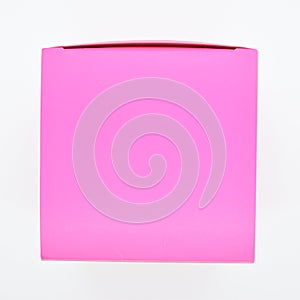 pink paper box on white background, beautiful package for design