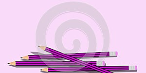 Pink paper. Painting, art concept, drawing teaching. Course, learning to draw. Graphic picture banner.