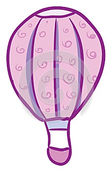 A pink parachute vector or color illustration