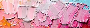 Pink Pastel Art Painting Texture with Brushstrokes on Canvas