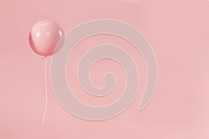 Pink pastel minimalist balloon birthday