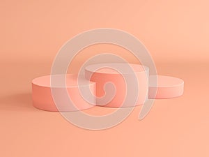 Pink Pastel Product Stand. 3D Rendering. Blank product stand