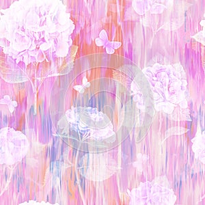 Pink pattern seamless aesthetic floral abstract watercolor repeating background soft pastel colors surreal distorted