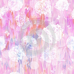 Pink pattern seamless aesthetic floral abstract watercolor repeating background soft pastel colors surreal distorted