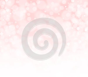 Pink peachy and white bokeh abstract background.