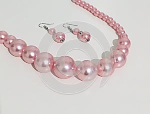 Pink pearl necklace