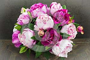 Pink Peony Rose Flowers Bouquet in Vase
