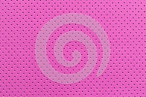 Pink Perforated Artificial Leather Background Texture