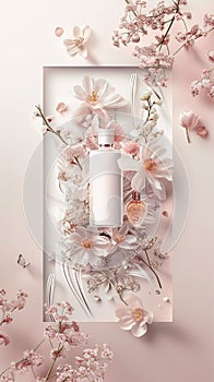 pink perfume mockup photo