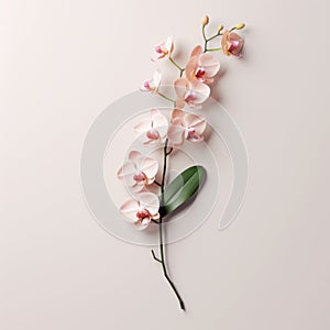 Pink Phalaenopsis Orchid: Minimalistic 3d Render With Subtle Tonal Range