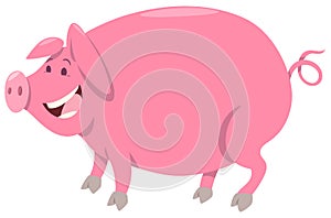 Pink pig farm animal character