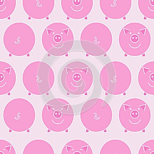 Pink pig. Seamless pattern