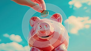 The Pink Piggy Bank.AI generated image photo