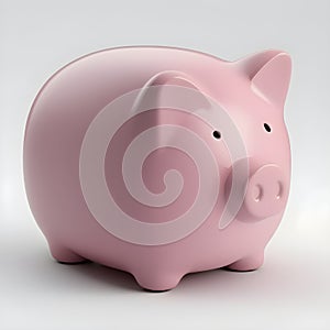 Pink piggy bank isloated on white background