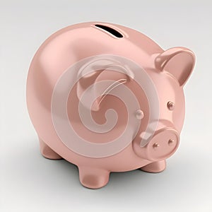 Pink piggy bank isloated on white background