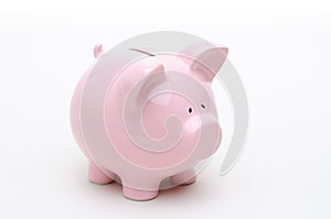 Pink Piggy Bank Isolated on White