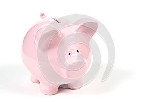 Pink Piggy Bank on white background 2