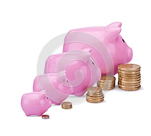 Pink piggy banks