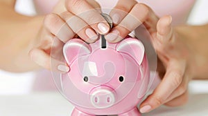 The Pink Piggybank Saving.AI generated image