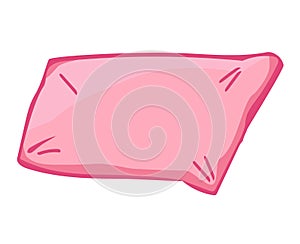 Pink pillow isolated illustration