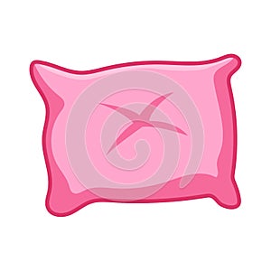 Pink pillow isolated illustration