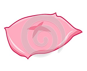 Pink pillow isolated illustration