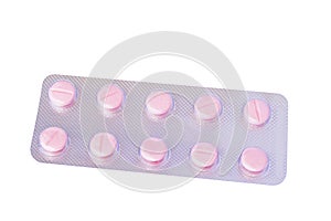 Pink pills in a blister pack