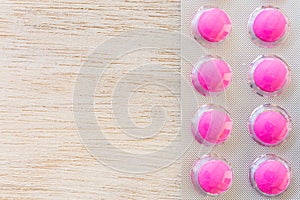 Pink pills in blister pack