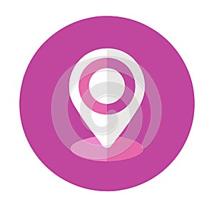 Pink Pin Location Icon - Vibrant GPS Marker for Maps and Navigation photo