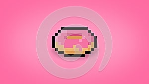 Pink pixel 8 bit donut wallpaper - high res background